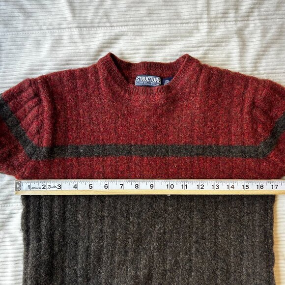 Vintage Authentic Structure 100% Lambswool Sweater Men’s L (Runs Small) Woolmark - Picture 7 of 15